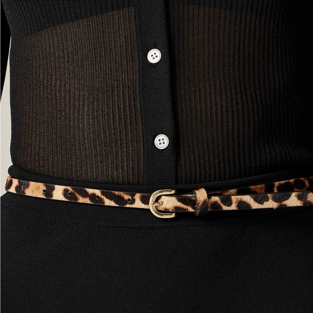 J. Crew Animal Print Belt with Gold Buckle NWT